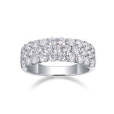 Glojewels Half-eternity White Sapphire Moissanite Round Cut Silver Band Ring