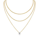 Glojewels Gold Layered White 1ct Round Cut Moissanite Silver Pendant Necklace