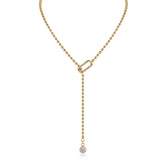 Glojewels Gold Tone Layered White 1ct Round Cut Moissanite Necklace