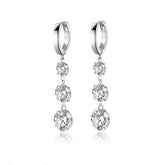 Glojewels Classic White Round Cut 3.6ctw Moissanite Drop Earring