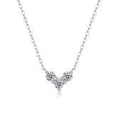 Glojewels Heart Shape White 1.2ctw Round Cut Moissanite Pendant Necklace