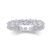 Glojewels Eternity White Sapphire Moissanite Round Cut Silver Band Ring