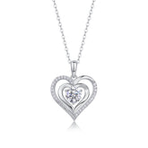 Glojewels Timeless Love White 1ct Moissanite Round Cut Pendant Necklace