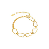 Glojewels Gold Irregular Simple Silver Lobster Clasp Silver Bracelet