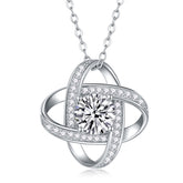 Glojewels Fancy Design White Round Cut 1ct Moissanite Pendant Necklace