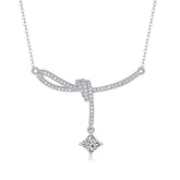 Glojewels Art Deco White 1ct Princess Cut Moissanite Pendant Necklace