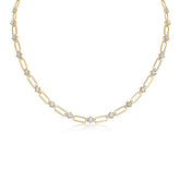 Glojewels Gold Tone Layered White Round Cut 0.25ct Moissanite Clavicle Chain Necklace