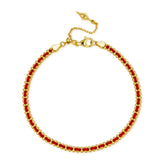 Glojewels Gold Red Rope Adjustable Slider Bead Silver Bracelet