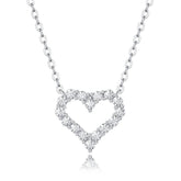 Glojewels Classic Heart White Round Cut Moissanite Pendant Necklace