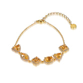 Glojewels Gold Halo Irregular Natural
Citrine Silver Bracelet