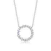 Glojewels Classic White Round Cut Moissanite Pendant Necklace