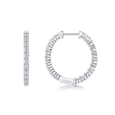 Glojewels Classical White Round Cut Moissanite Hoop Earring
