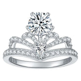 Glojewels Inspired 4-claw Crown White 1ct Moissanite Round Cut Silver Ring