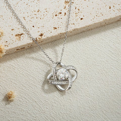 Glojewels Fancy Design White Round Cut 1ct Moissanite Pendant Necklace