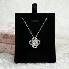 Glojewels Fancy Design White Round Cut 1ct Moissanite Pendant Necklace