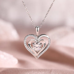 Glojewels Timeless Love White 1ct Moissanite Round Cut Pendant Necklace