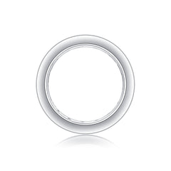 Glojewels Eternity Bezel Setting White Sapphire Moissanite Round Cut Silver Band Ring