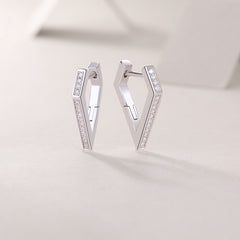 Glojewels Heart White Round Cut Moissanite Clip Earring