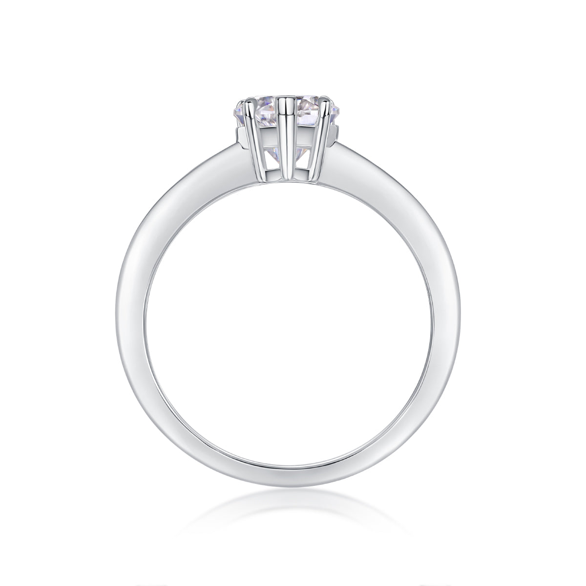 Glojewels Solitaire Petite Love White Sapphire 1ct Moissanite Heart Cut Silver Ring