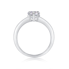 Glojewels Solitaire Petite Love White Sapphire 1ct Moissanite Heart Cut Silver Ring