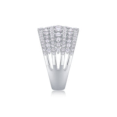 Glojewels Eternal Love Half Eternity White Moissanite Round Cut Silver Band Ring