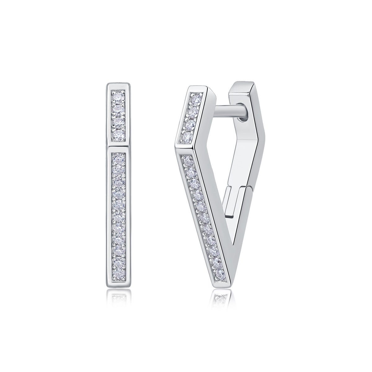 Glojewels Heart White Round Cut Moissanite Clip Earring
