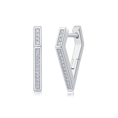 Glojewels Heart White Round Cut Moissanite Clip Earring