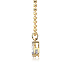 Glojewels Gold Tone Vintage White Pear Cut Moissanite Pendant Necklace