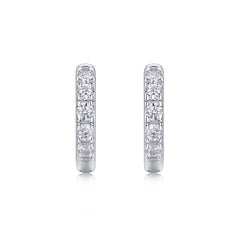 Glojewels Classic White Round Cut Moissanite Clip Earring