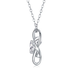 Glojewels Fancy Design White Round Cut 1ct Moissanite Pendant Necklace