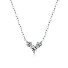 Glojewels Heart Shape White 1.2ctw Round Cut Moissanite Pendant Necklace
