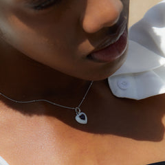 Glojewels Valentine's Day Natural Garnet Heart Cut Silver Pendant Necklace