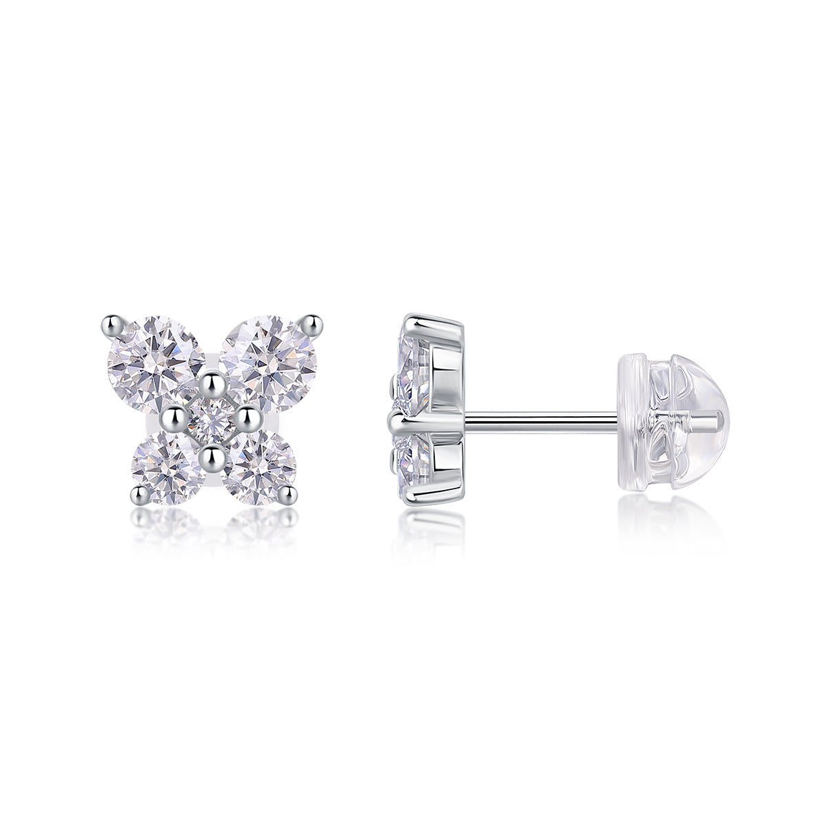 Glojewels Classic White Round Cut 1.66ct Moissanite Stud Earring