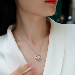 Glojewels Timeless Love White 1ct Moissanite Round Cut Pendant Necklace