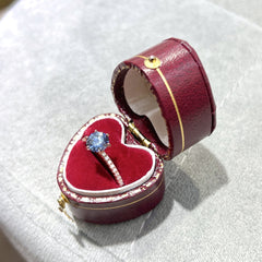 Glojewels Rose Gold Half Eternity 1ct Blue Moissanite Round Cut Silver Ring