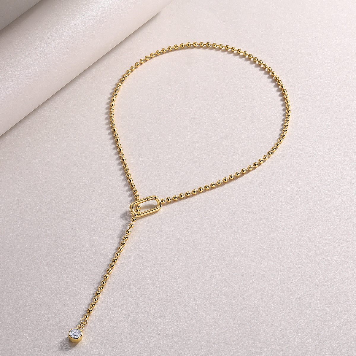 Glojewels Gold Tone Layered White 1ct Round Cut Moissanite Necklace