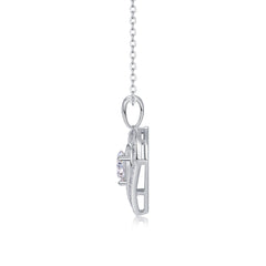 Glojewels Timeless Love White 1ct Moissanite Round Cut Pendant Necklace