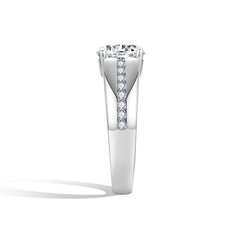 Glojewels Classical 2ct White Moissanite Round Cut Silver Men's Ring