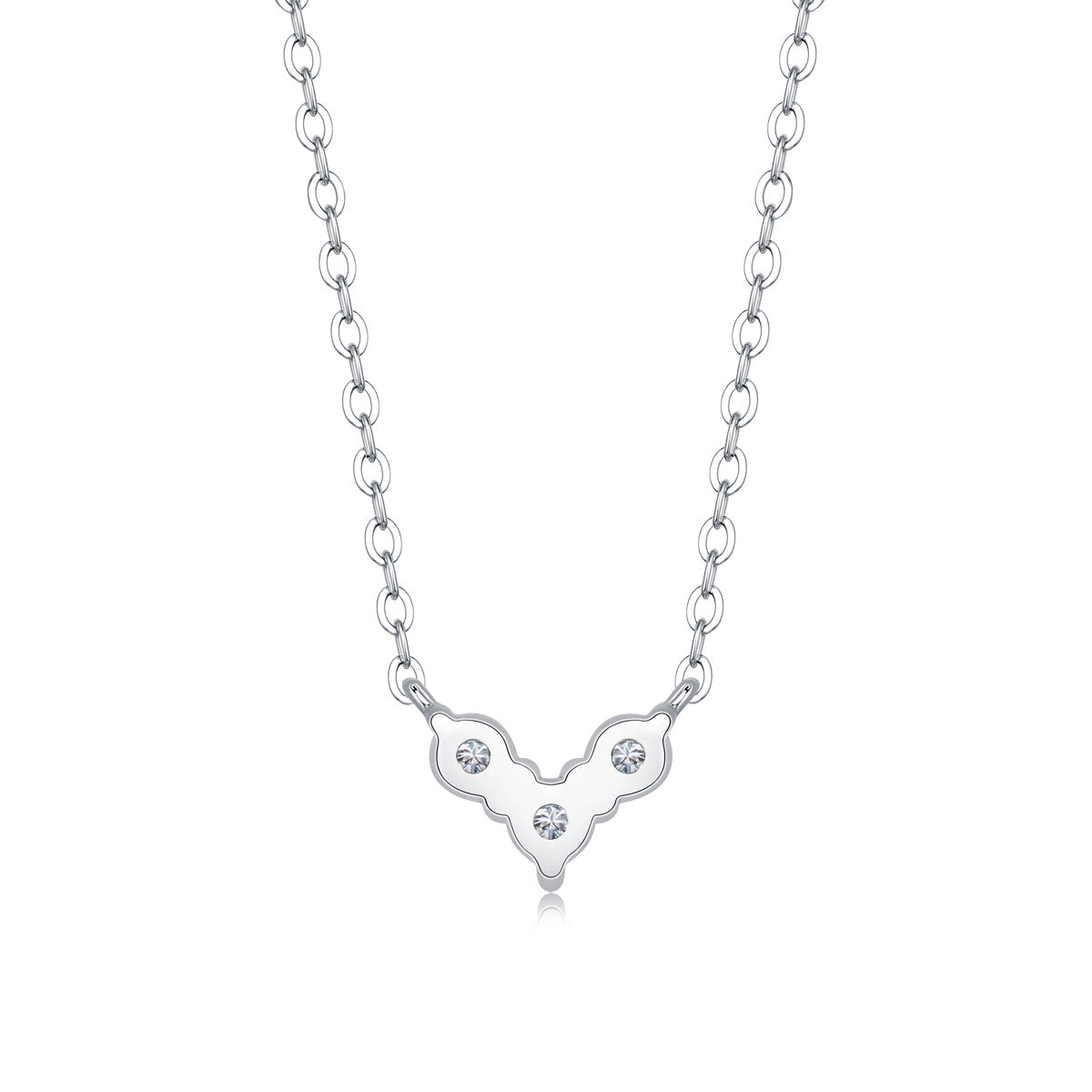 Glojewels Heart Shape White 1.2ctw Round Cut Moissanite Pendant Necklace