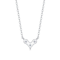 Glojewels Heart Shape White 1.2ctw Round Cut Moissanite Pendant Necklace