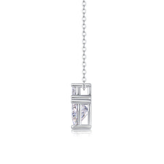 Glojewels Classical Simple White 2ct Heart Cut Moissanite Pendant Necklace