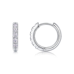 Glojewels Classic White Round Cut Moissanite Clip Earring