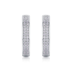 Glojewels Double Rows White Round Cut 4.8ctw Moissanite Hollowed-out Clip Earring