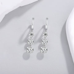 Glojewels Classic White Round Cut 3.6ctw Moissanite Drop Earring