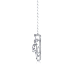 Glojewels Heart Shape White 1ct Round Cut Moissanite Pendant Necklace