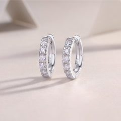 Glojewels Classic White Round Cut Moissanite Clip Earring